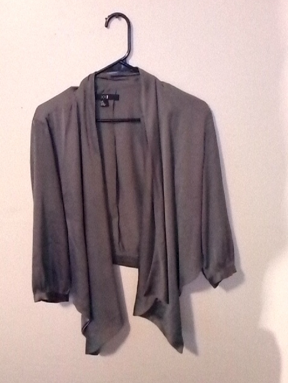 Joie Draped Open-Front Gray Cardigan